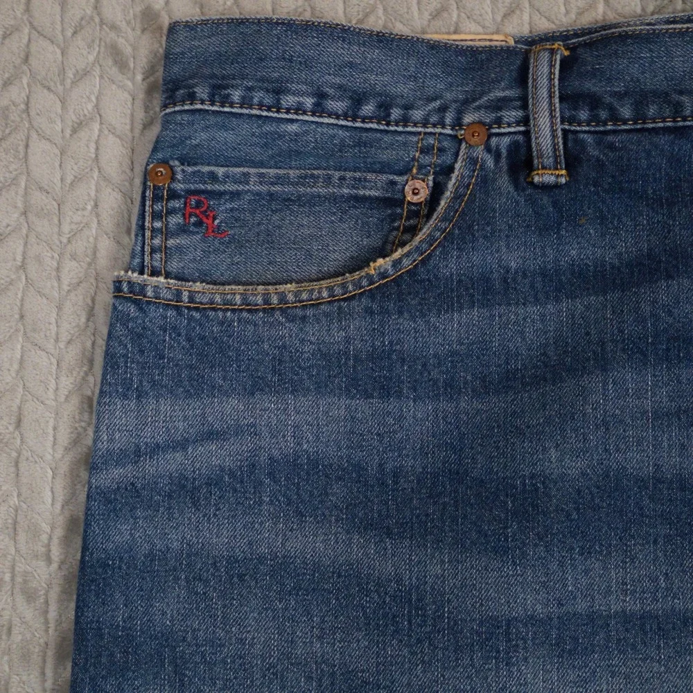 Polo Ralph Lauren Jeans Mens 58x32 Blue Straight Leg Denim Authentic Dungarees